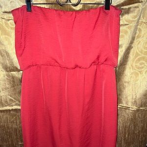 Orange red  strapless dress size L